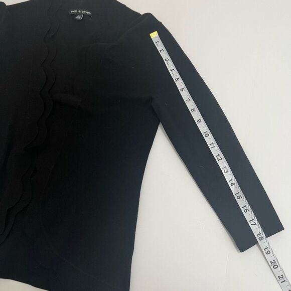 Cable & Gauge Women's Scalloped Trim Open Front‎ Cardigan Size Small - Picture 7 of 10